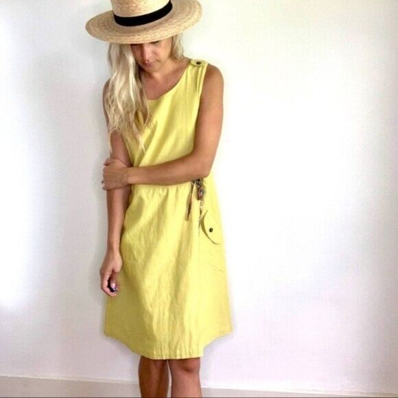 Matilda Jane A Line Green Sleeveless Dress Sz L Retro Summer - Picture 1 of 11